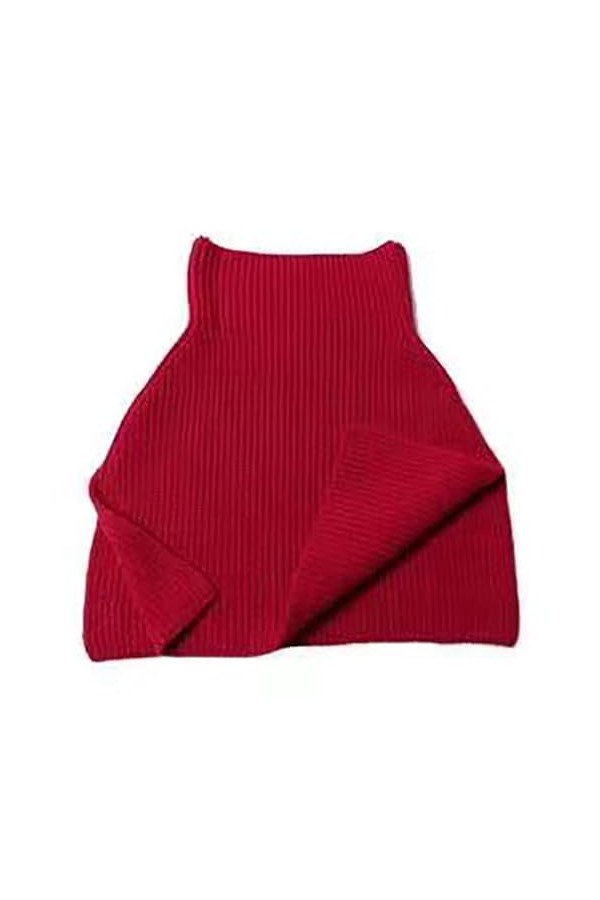 TOBILE Écharpe Femmes Couleur Solide Pulloir À Collier Tricoté Automne Et Châne De Châle Chaude du Cou en Tricot-Gray,One Siz