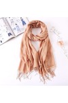 Bysonglezai Classic Solid Color Winter Scarves Femmes Mode Tassels Thin Scarf Long Soft Haute Qualité Châles Wraps 110g31