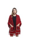 WUJNANG Écharpe avec Poches Châle Wrap pour Femmes Long Grand Chaud Épais Réversible Écharpes Cadeau,A-70X200CM