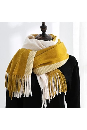 WYCSDD Femmes Écharpe Hiver Cachemire Écharpes Châles Lady Wraps Doux Bandana, 03