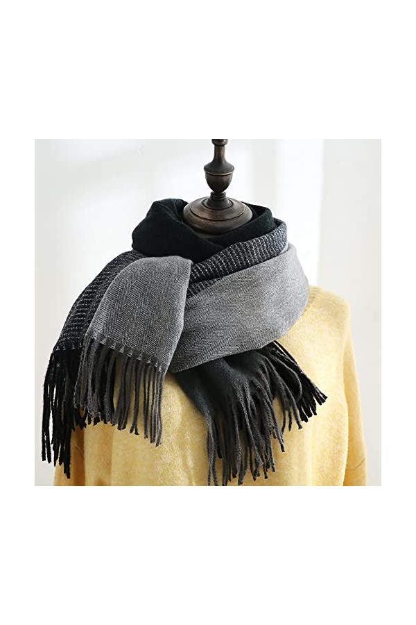 WYCSDD Femmes Écharpe Hiver Cachemire Écharpes Châles Lady Wraps Doux Bandana, 03