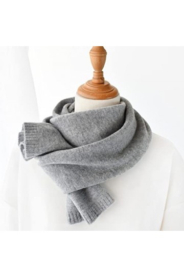 WYCSDD Nouvelle écharpe en Cachemire Gris Femmes Hiver Chaud tricoté écharpes Minces Enfants Petites écharpes Courtes en Lain
