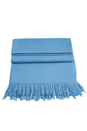 Écharpe En Cachemire Dhiver Pour Femme, Châle Pashmina Chaud, Enveloppe Avec Pompon De Couleur Unie FYR330-25
