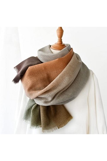 WYCSDD Écharpe en Laine Violet Marron Femmes Automne Hiver écharpes Longues Minces Femme causale Bandana châle Pashmina Hijab