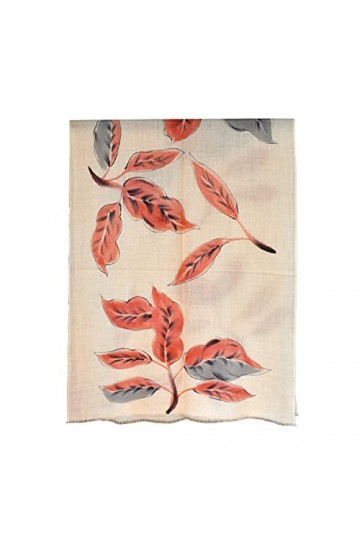 WYCSDD Écharpe en Laine Femmes imprimé Feuilles Automne Hiver Minces Longues écharpes Bandana châle Causal Mode Pashmina Dame