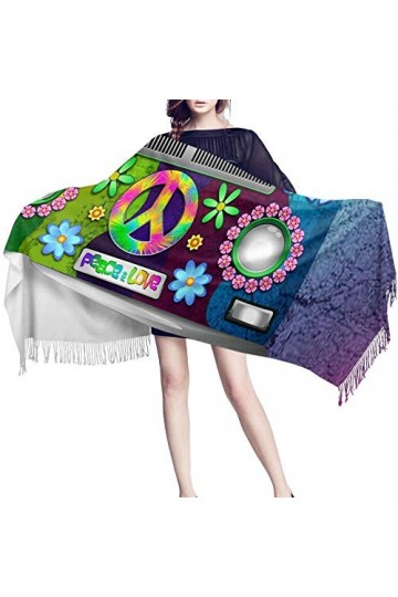 JUGUU Echarpes Cachemire Decontractestation Transport Hippie Arc-En-Ciel Coloré Voiture Cachemire Voyage Châle Écharpe Pashmi