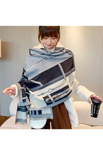 Europe Nouveau Cachemire Femmes Écharpe Châle Impression Chaîne Épaisse Hiver Pashmina Couverture Hijab Foulard 180 * 65Cm Ca