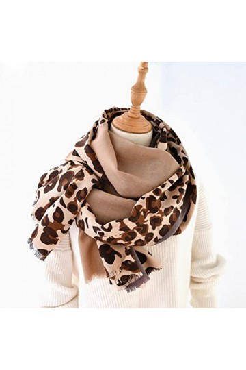 WYCSDD Écharpe en Laine Femmes avec imprimé Automne Hiver Minces Longues écharpes Chaudes Bandana châle Mode Pashmina Chic Ca