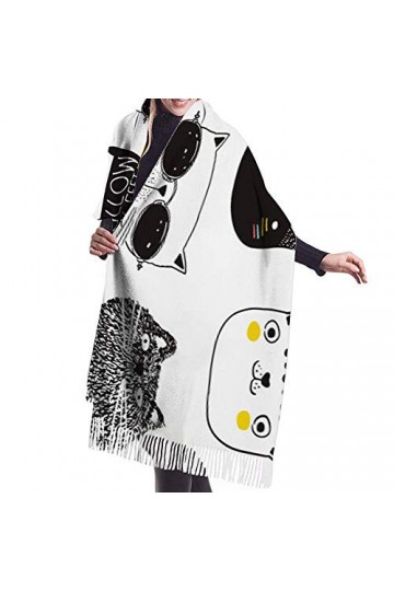 JUGUU Echarpes Et Foulardsécharpe DHiver Femmes Mignon Tête De Chat Pour Animaux De Compagnie Écharpes En Cachemire Chaud Av