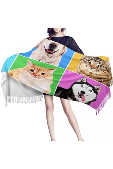 JUGUU Echarpes Et Foulardsécharpe DHiver Pour Femmes Pour Chat Et Chien Écharpes En Cachemire Chaud Avec Châles À Pampilles 