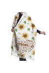 JUGUU Echarpes Et Foulardsfemmes Écharpe Printemps Hiver Tournesol Amour Mots De Guérison Écharpes En Cachemire Chaud Châles 