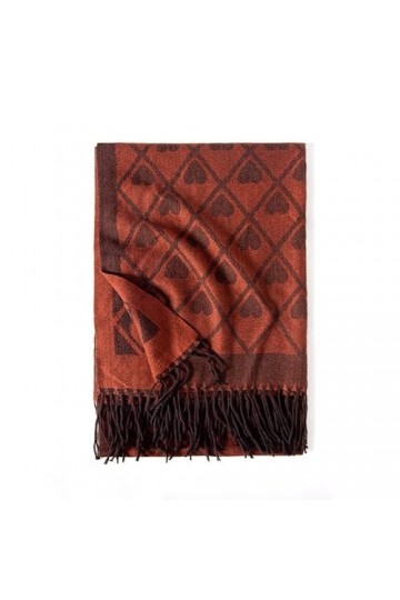 TOBILE Écharpe Femmes Fashion Love Print Plaid Scarf Tempérament Commutant Swicl De Châle À Glace Chaud-C5,180 * 65 Cm