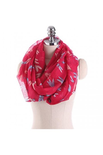 Bysonglezai Foulard Femme Cheveux pour De Hiver en Echarpe Scarf Libellule Imprimé Écharpe Nouveau Coloré Élégant Chaud Autom