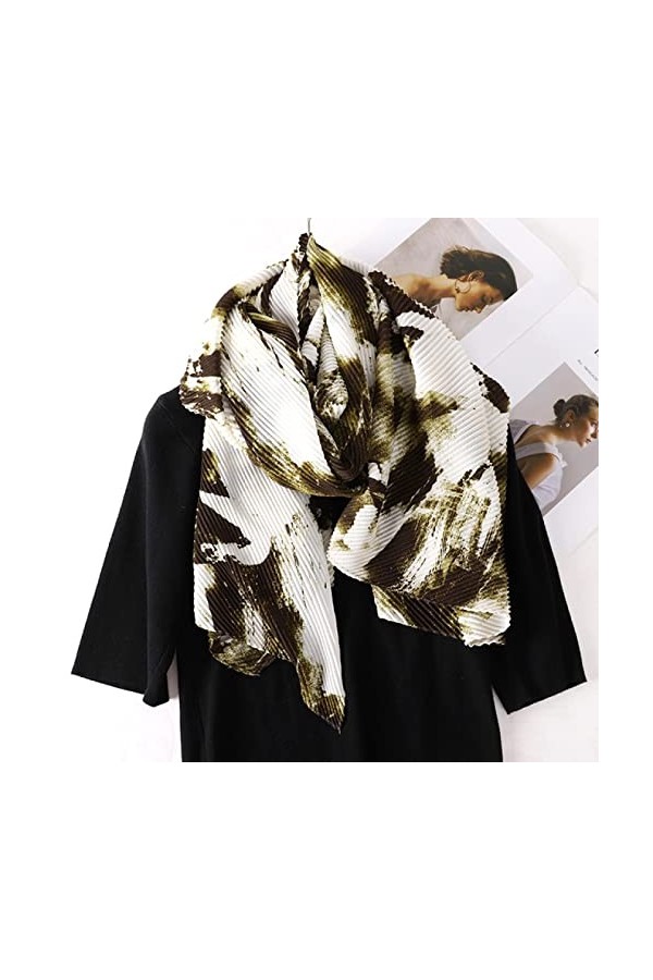 Bysonglezai Mode Coton Echarpe Femmes Automne Hiver Crinkle Châle Hijab Solid Wraps Foulard Beach Étoles Voyage 2