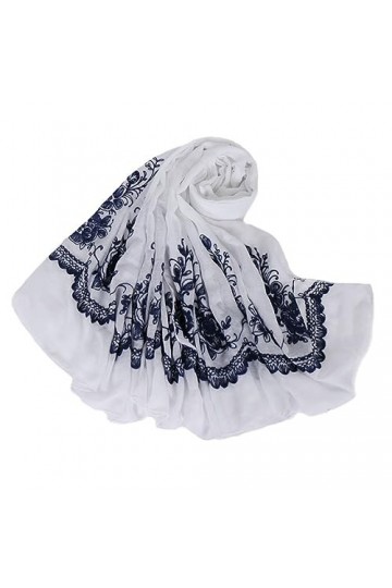 RILOOP Écharpe châle en Viscose florale à point de mode pour femmes, Pashmina chaud, Hijabs et enveloppes musulmanes