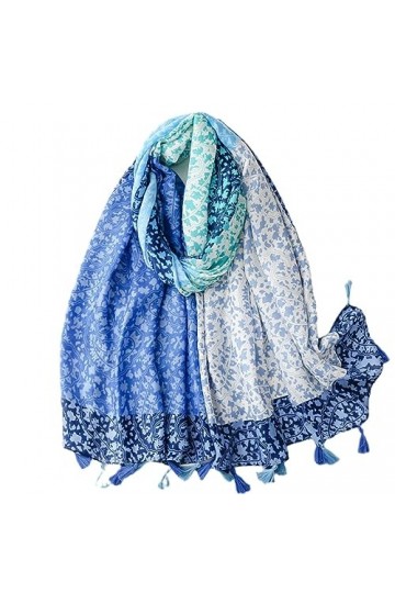 Foulards en Viscose pour femmes, châles et enveloppes à pampilles florales ombrées, étole Pashmina musulmane