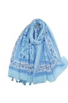 RILOOP Écharpe en Viscose à pampilles florales bohème pour femmes, châles et enveloppes doux imprimés, Pashmina, casquettes H