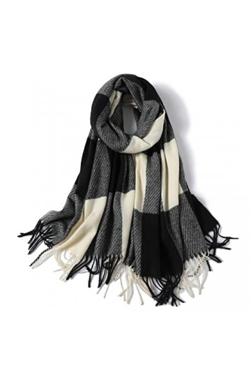 RILOOP Écharpe Châle Hiver Femmes Écharpe Plaid Doux Cachemire Foulards Pashmina Châles Wrap Foulard Gland Foulards Wraps