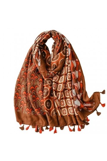 RILOOP Châle en Viscose à pampilles géométriques Vintage, écharpe enveloppante Pashmina, Hijab musulman, mode automne