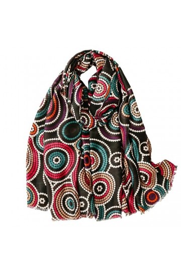 RILOOP Mode ethnique géométrique frange Viscose châle écharpe dame Pashmina étole musulman Hijab