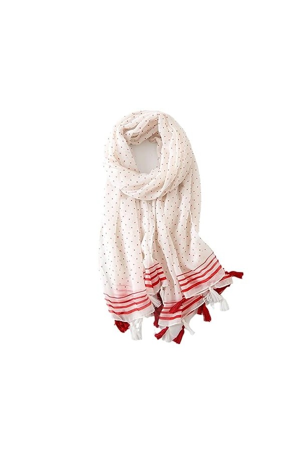 RILOOP Mode automne à pois gland Viscose écharpe châles et enveloppes Pashmina étole Foulards Hijab musulman