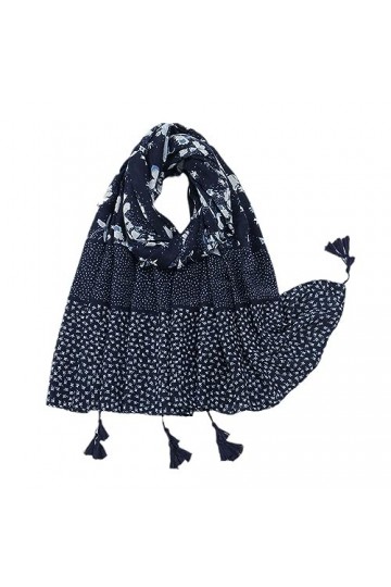 RILOOP Châle en Viscose à pampilles florales, écharpe imprimée, enveloppement doux, Pashmina, Hijab musulman, mode automne