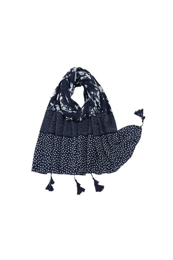 RILOOP Châle en Viscose à pampilles florales, écharpe imprimée, enveloppement doux, Pashmina, Hijab musulman, mode automne