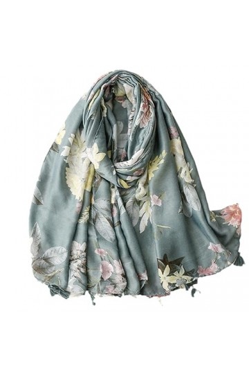 RILOOP Châle en Viscose avec pampilles florales, joli jardin dautomne, écharpe pour dame, Pashmina, étole, Hijab musulman