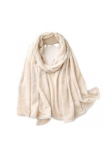 RILOOP Écharpe en Viscose florale avec point de dentelle, châles et enveloppes pour dame, Pashmina, étole, Hijab musulman, au