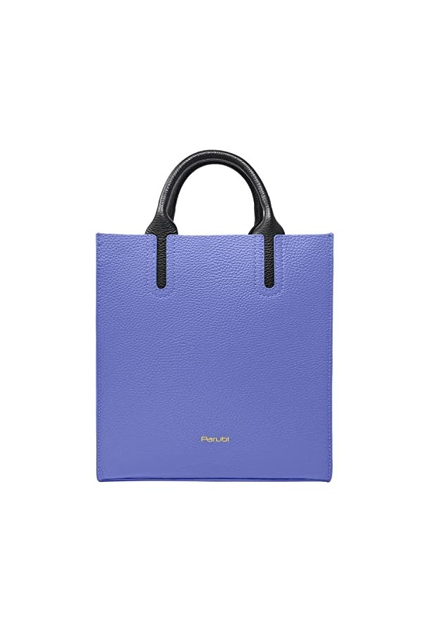 Parubi Sac à Main en Cuir Souple Véritable, Sacs à Main à Bandoulière, Fabriqué en Italie, Sac Rectangulaire avec Poignées et