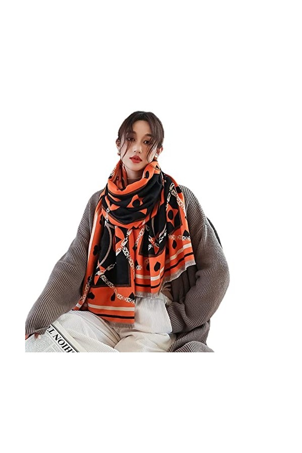 UKKO Echarpe Femme Mode Double Face Imitation Cachemire Écharpe Épaisse Couverture Femme Foulards Et Châles Pashmina Couvrent