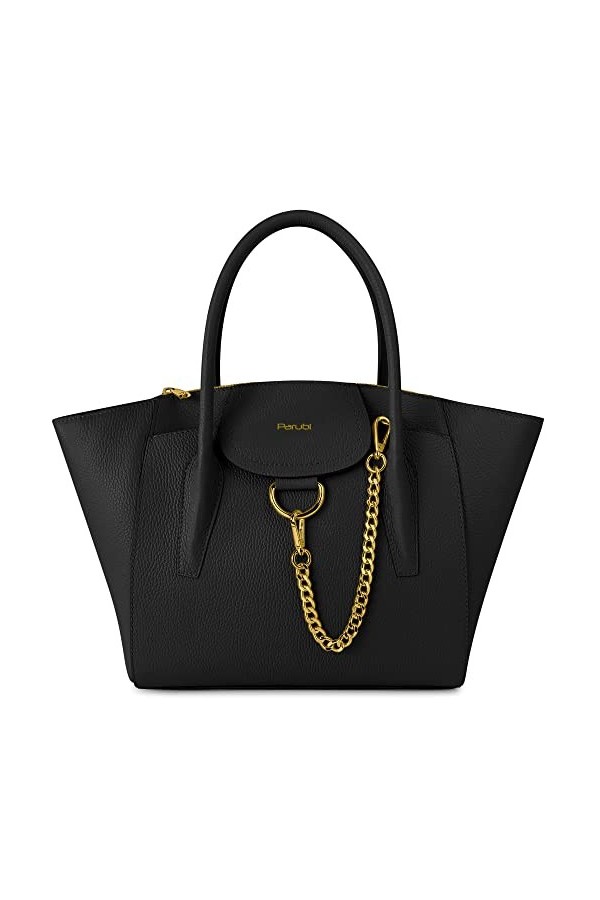 Parubi Sac à Main, Sacs à Main en Cuir Souple Véritable, Sac à Bandoulière avec Poignées, Sacs Bandoulière Élégante Sac Taill