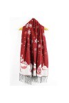 RFEGEF Femme Écharpe Pashmina,Dames Écharpes Et Châles Rouge Noël Wapiti Château De Flocon De Neige Gland Réversible Longue E