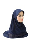 DABOURANG Hijab pour Femme Adultes Doux Filet Deux Couches Foulard Musulman Hijab Chapeau avec Dentelle Perle Bandeau Fille é