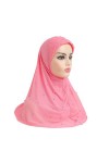 DABOURANG Hijab pour Femme Adultes Doux Filet Deux Couches Foulard Musulman Hijab Chapeau avec Dentelle Perle Bandeau Fille é