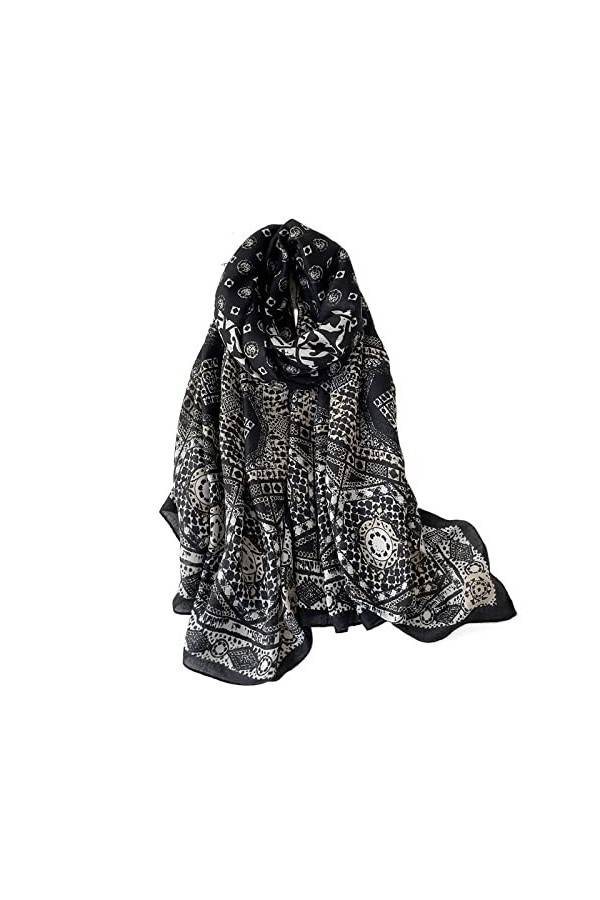 JGATW Écharpe Hiver Women Faune Foulard Mode Print Coton Hijabs Foulards for Dames Châles Enroulées Foulards à col léger Pash