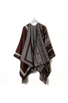 Écharpe Chaude Femme,Echarpe Femme Cachemire Feel Warm Reversible Pashmina Châle Foulard Fleur Ethnique Bordeaux Foulard Wrap