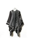 Echarpe Tube Femme Hiver,Echarpe Femme Cashmere Feel Warm Reversible Pashmina Shawl Echarpe Fleur Ethnique Gris Foncé Wrap Ec