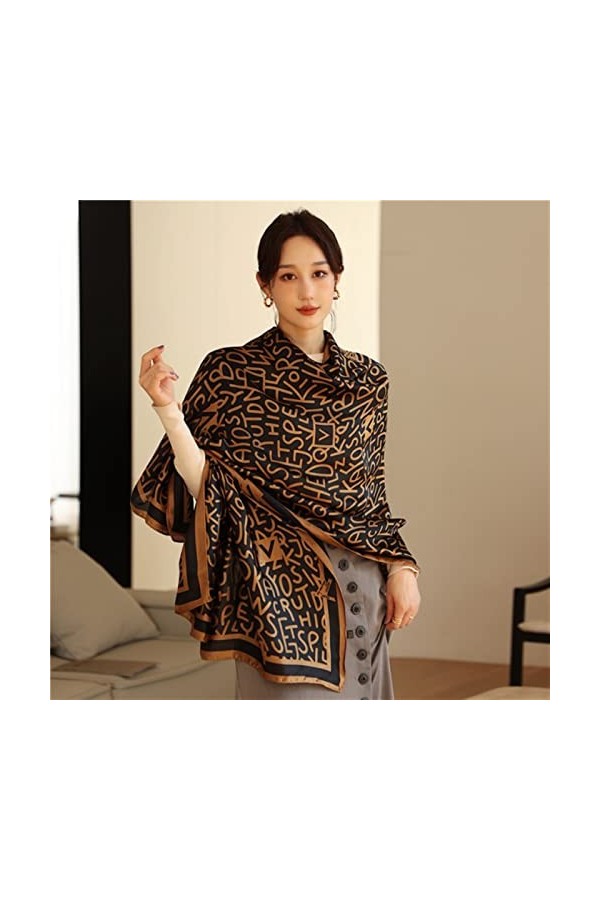 AGOUNOD 2022 Long écharpe en Soie Femmes châles et Enveloppement Design Pashmina Bandbands écharpes Plage Stoles Color : 4, 