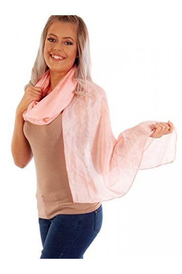 DOLCE ABBRACCIO by RiemTEX ® PRIMA DONNA Écharpe en soie sauvage pour femme en 31 couleurs unies Écharpe en soie pour femme, 