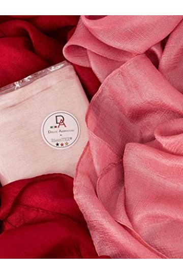 DOLCE ABBRACCIO by RiemTEX ® PRIMA DONNA Écharpe en soie sauvage pour femme en 31 couleurs unies Écharpe en soie pour femme, 