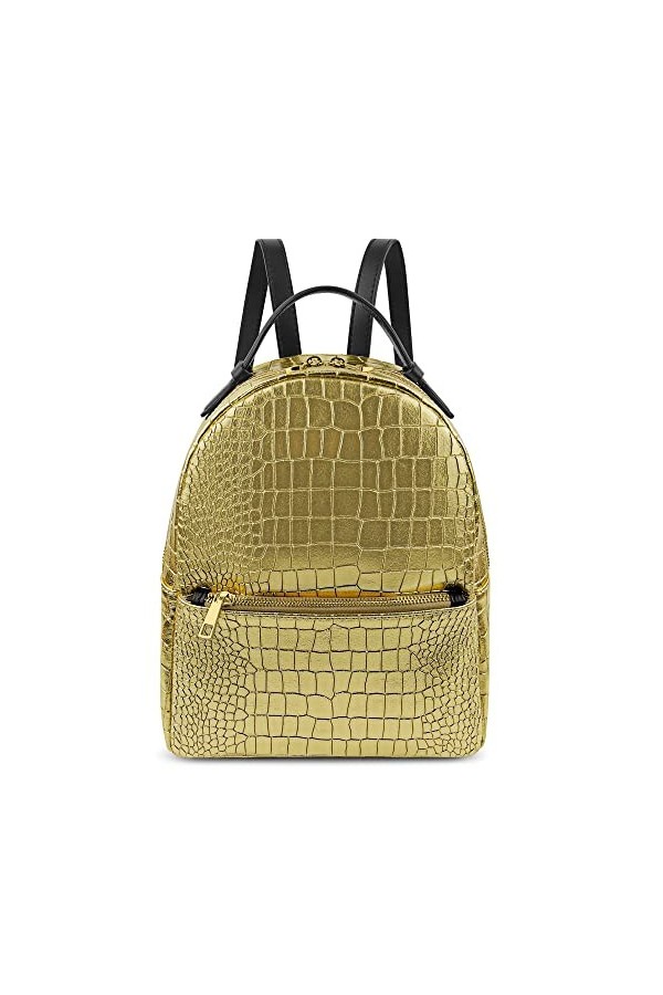 Parubi Sac à Dos en Cuir pour Femmes, Sac à Dos en Cuir Véritable Laminé et Imprimé, Made in Italy, Sac à Dos de Voyage, Sacs