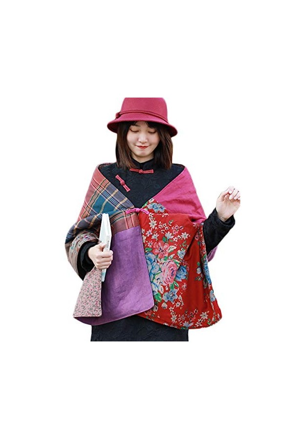 LZJN Écharpe élégante pour femme avec poches avant et châles et écharpes pour robes de soirée - violet - Taille unique