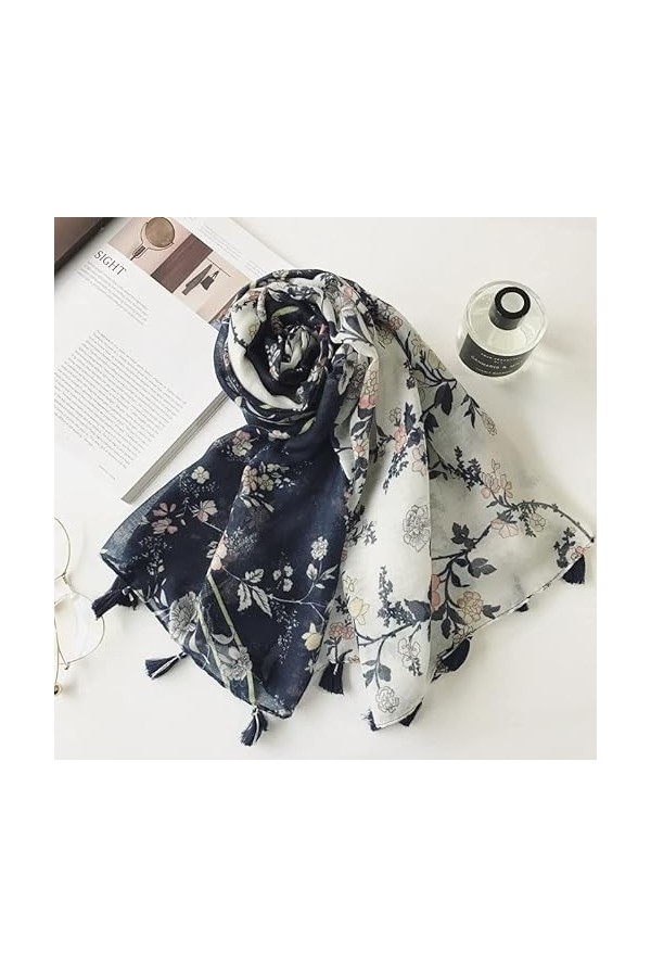 GOOFFY Patchwork Floral Double Usage châle, enveloppes Pashmina étole Musulman Hijab Gland Viscose écharpe Femmes Imprimer ch