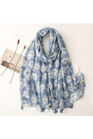 MORYEN Mode Hijab musulman, Lady Print Soft Wrap Pashmina Étole Floral Gland Viscose Châle Écharpe Foulards Foulards Color :