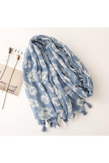 MORYEN Mode Hijab musulman, Lady Print Soft Wrap Pashmina Étole Floral Gland Viscose Châle Écharpe Foulards Foulards Color :