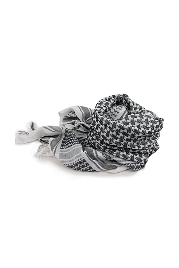 SERUMY Foulards Unisexe À Carreaux Légers Unisel Enveloppe DÉcharpe du Désert Arabe Pashmina-White