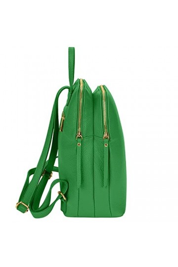 Parubi Sac à Dos en Cuir Véritable avec Deux Poches Frontals et Poignée, Fabriqué en Italie, Sac à Dos de Voyage Décontractés