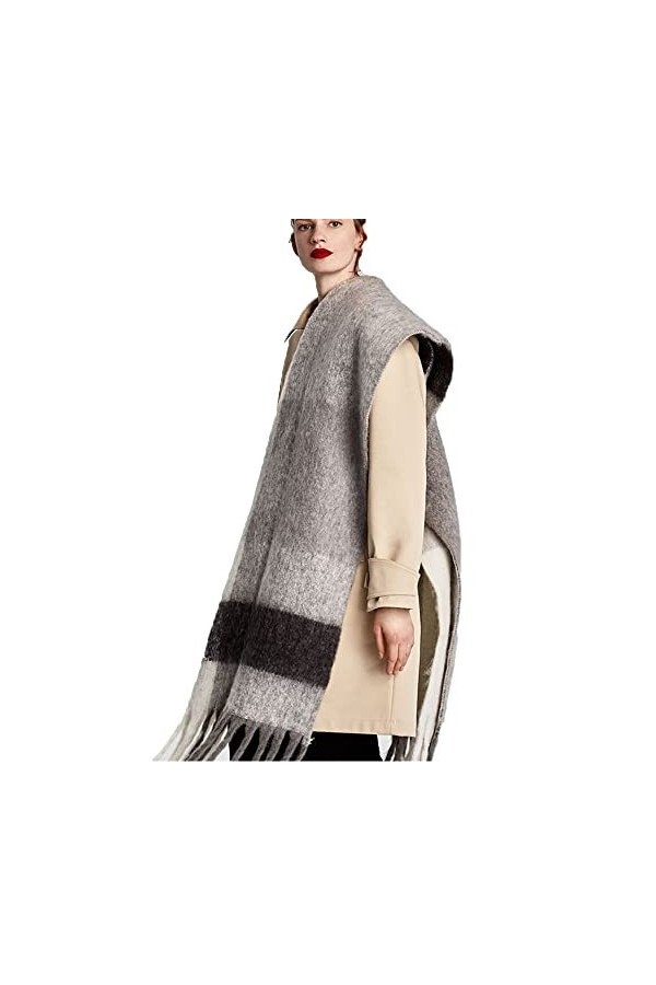 DNLKWGO Écharpe épaisse sensation cachemire pashmina franges écharpe confortable pour femmes et filles, Camel, taille unique