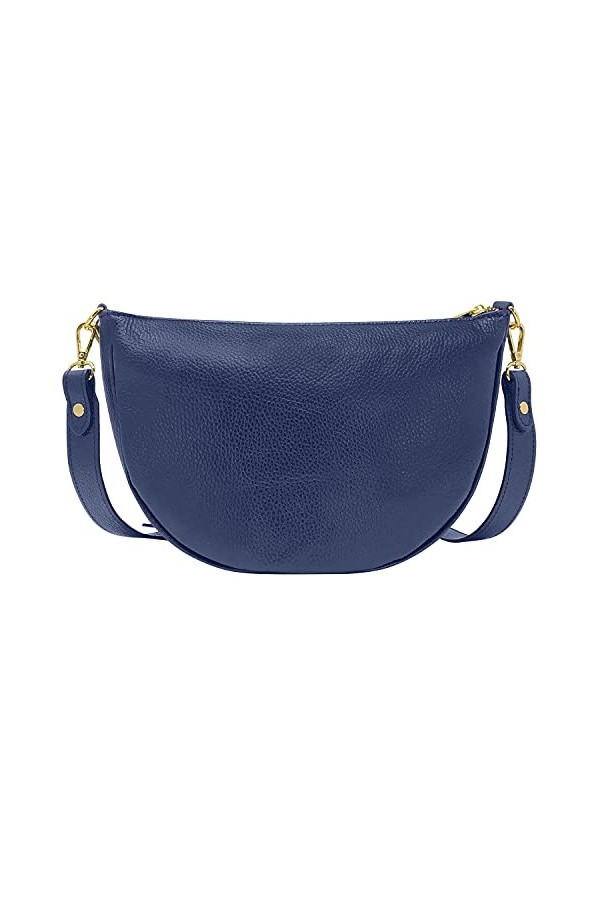 Parubi, Sac à main pour femme, en cuir véritable, souple, fabriqué en Italie, modèle Glenda, pochette moyenne avec chaîne pou